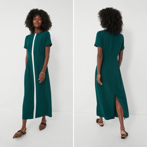 Tuckernuck Dresses & Skirts - Tuckernuck Leigh Dress Midi Green Rainforest Stripe Size XXL